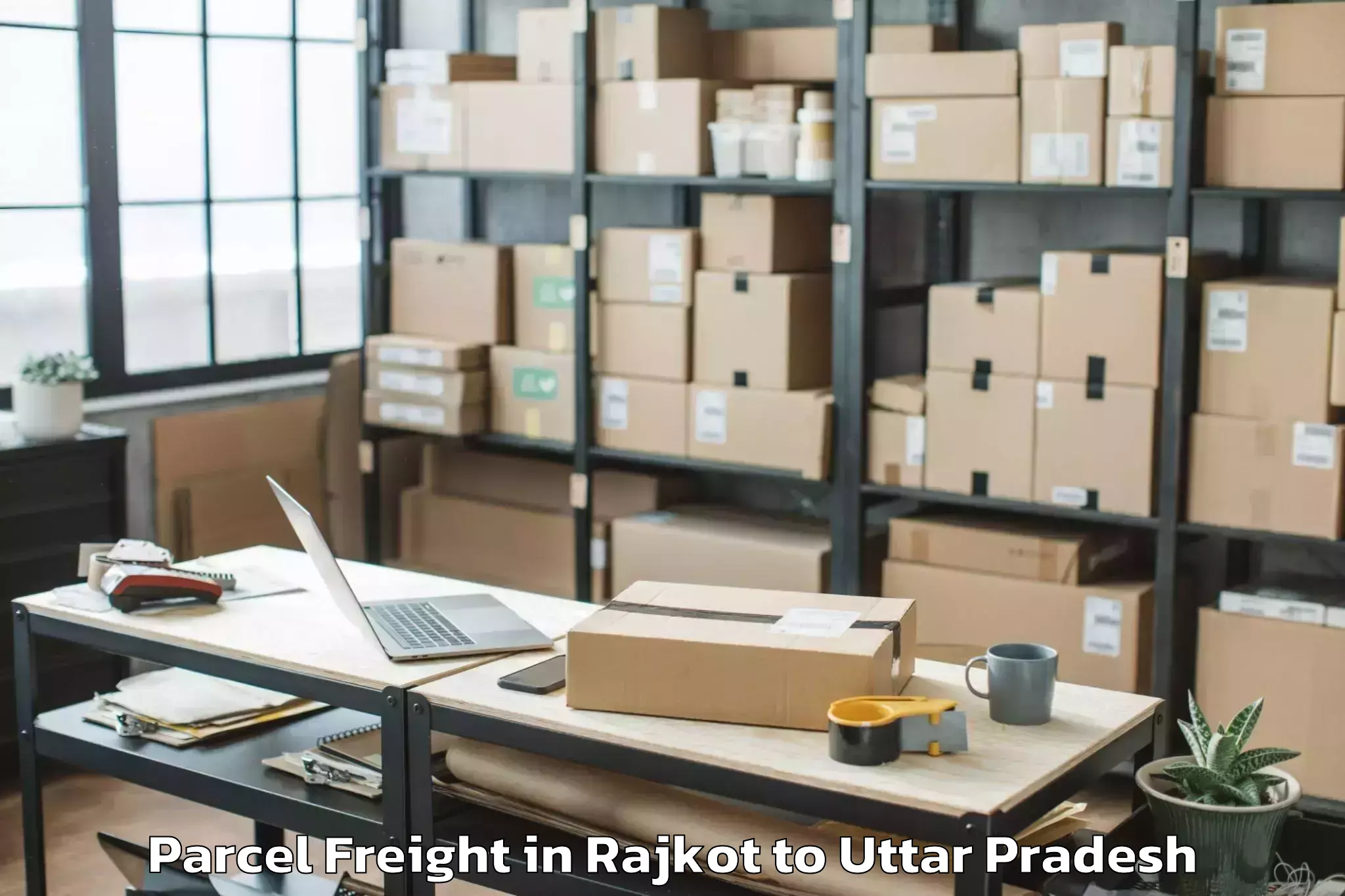 Get Rajkot to Sahaspur Parcel Freight